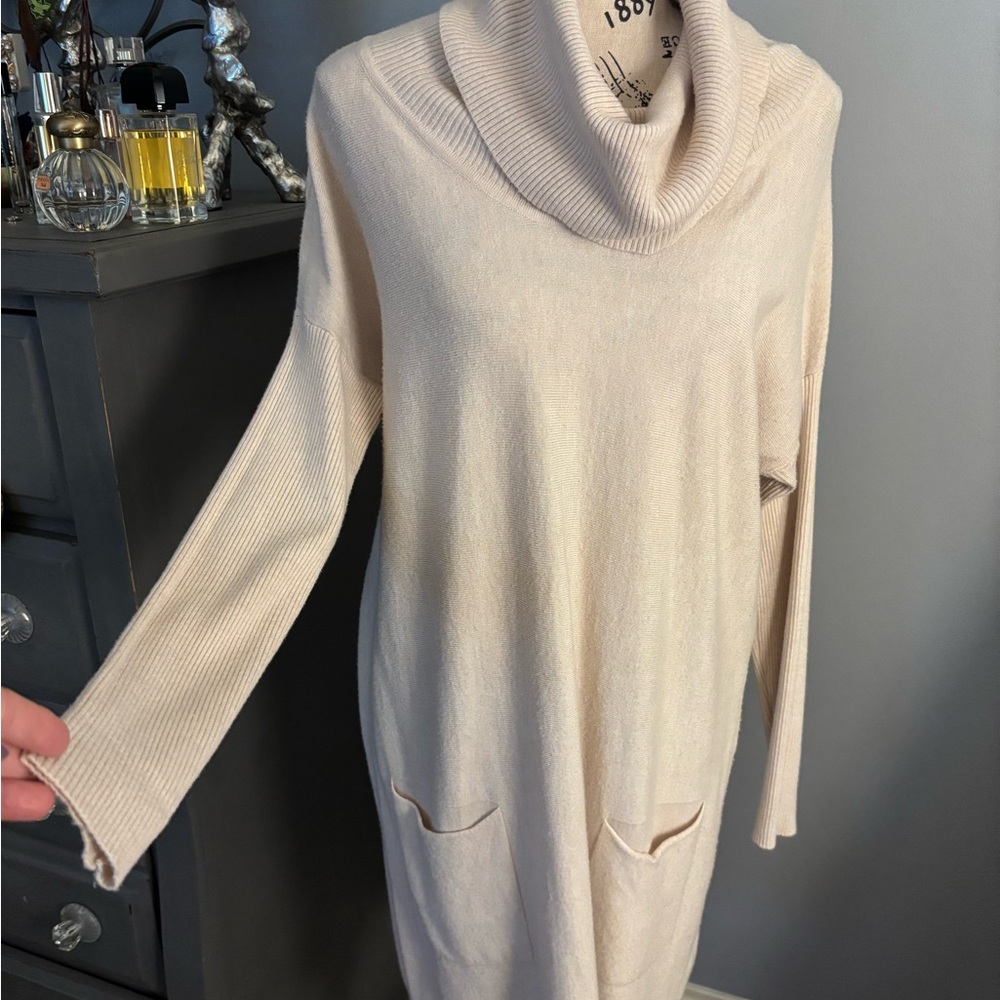 Fleur de Lis Collection Soft Cream Cowl Neck Sweater